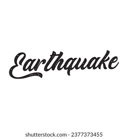 earthquake text on white background.