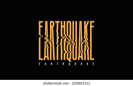 Earthquake typography design, Broken typography design