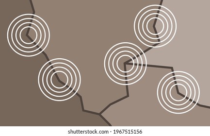 Earthquake from underground crack. Geological hazard.