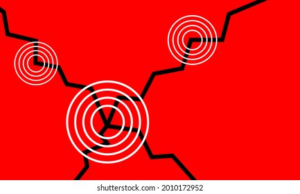 Earthquake from underground crack. Geological hazard.