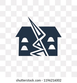Earthquake vector icon isolated on transparent background, Earthquake transparency concept can be used web and mobile