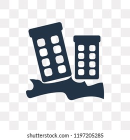 Earthquake vector icon isolated on transparent background, Earthquake transparency concept can be used web and mobile