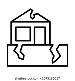 Earthquake Vector Line Icon Design