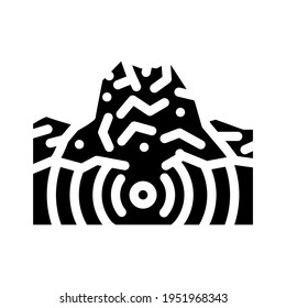 earthquake volcano glyph icon vector. earthquake volcano sign. isolated contour symbol black illustration