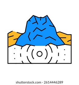 earthquake volcano line icon vector. earthquake volcano sign. isolated symbol illustration
