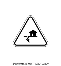 Earthquake Warning Icon Vector Template.