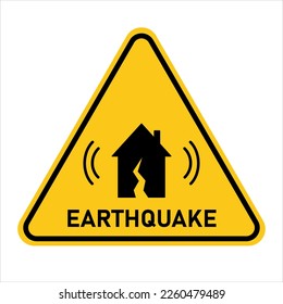 Earthquake. Earthquake warning sign. Danger, attention earthquake. Vector illustration.