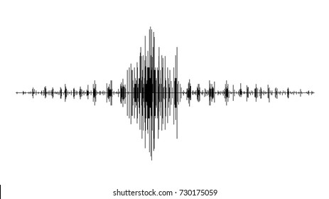 earthquake wave diagram . Seismogram of different seismic activity record vector illustration