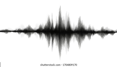 Earthquake Wave Low and Hight richter scale or sound wave on White paper background,audio wave diagram concept,design for education and science,Vector Illustration.