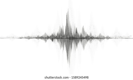 Earthquake Wave on White paper background, sound wave diagram concept, design for education and science,Vector Illustration.