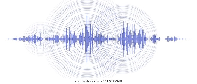 Erdbeben Wellen seismische Diagramm Hintergrund. Konzept für Audio Sound Wave Diagram. Design für Bildung und Wissenschaft. Vektorgrafik.
