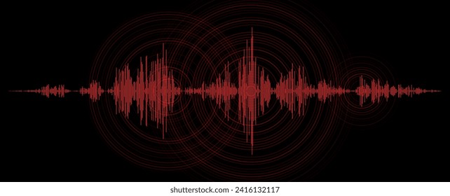 Earthquake Wave Seismic Diagram Background. Audio Sound Wave Diagram Concept. Design for Education and Science. Vector Illustration.
