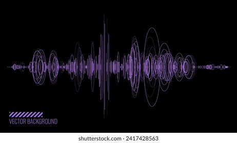 Fondo del Diagrama Sísmico de la Ola del Terremoto. Concepto de diagrama de ondas de audio. Diseño para Educación y Ciencia. Ilustración vectorial.