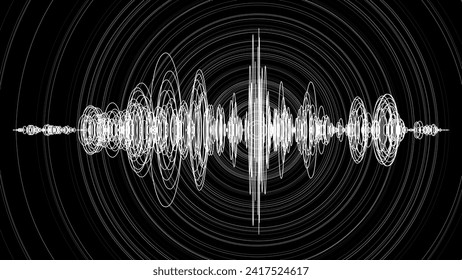 Earthquake Wave Seismic Diagram Background. Audio Sound Wave Diagram Concept. Design for Education and Science. Vector Illustration.