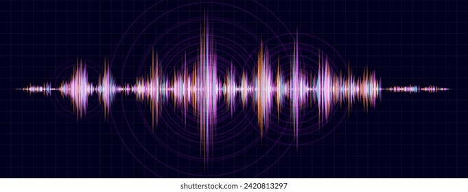 Earthquake Wave Seismic Diagram Background. Audio Sound Wave Diagram Concept. Design for Education and Science. Vector Illustration.