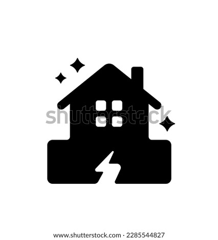 Earthquake-resistant house vector icon illustration