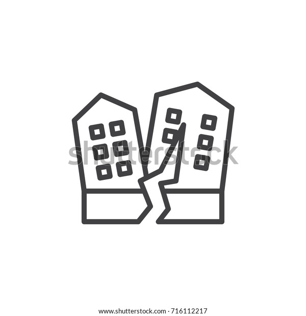 Earthquakes Line Icon Outline Vector Sign Stock Vector (Royalty Free ...