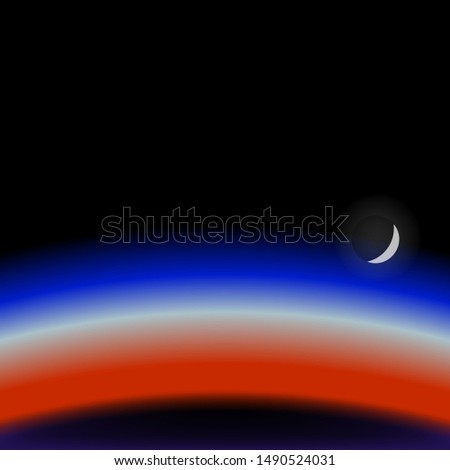 earth's atmosphere from space and the Crescent moon