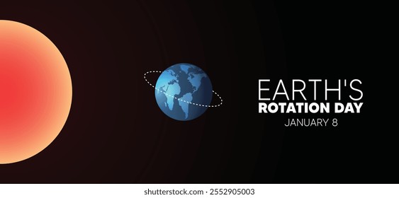 earth's rotation day 8 January space vector poster