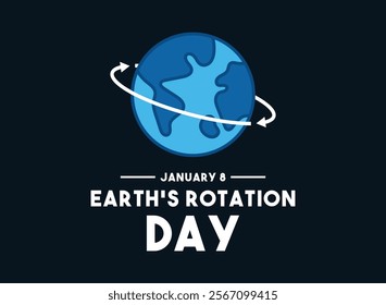 Earth's Rotation Day. January 8. Flat design vector. Earth's Rotation design vector. Eps 10.