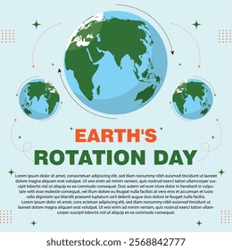 Earth's Rotation Day – January 8, 2025, Attractive design, can be used on all social media platforms, beautiful color combination, get it now for the first purchase.