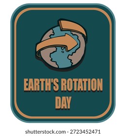 Etiqueta engomada del Día de la Rotación de la Tierra, Ilustración vectorial