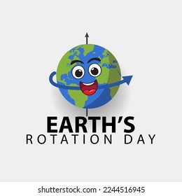 Earth's rotation day, suitable for background and banner, vector illustration earth's cute