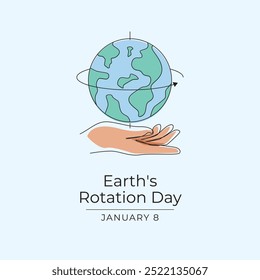 O modelo de design de vetor do Dia de Rotação das Terras é bom para o uso da celebração. Projeto Dia de Rotação de Terras. desenho de linha contínua. eps 10.