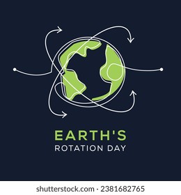 Earth's rotation day, Vector illustration.