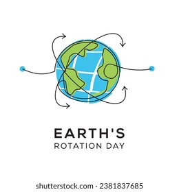 Earth's rotation day, Vector illustration.