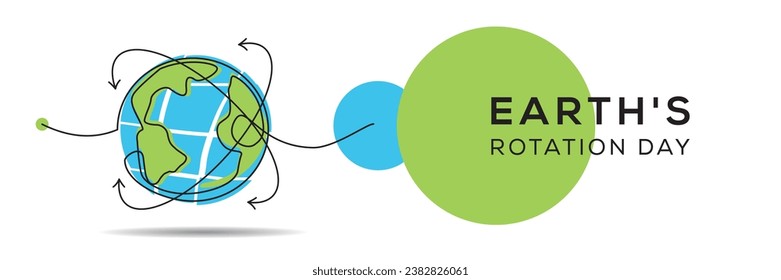 Earth's rotation day, Vector illustration.