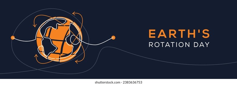 Earth's rotation day, Vector illustration.