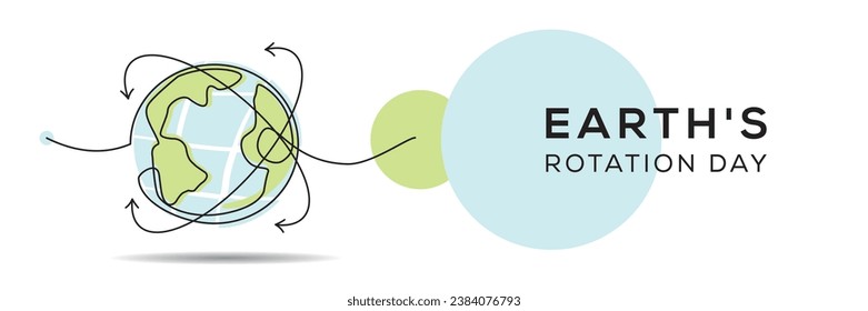 Earth's rotation day, Vector illustration.