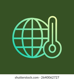 Earths temperature rises a concerning symbol. Icon symbol illustration