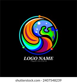 An earth-shaped logo design with striking colors, very suitable for company, office or government agency logos.
