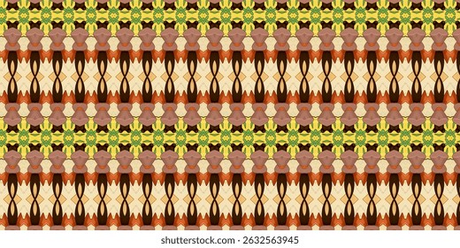 Earth-Tone Abstract Seamless Pattern with Tribal Vibes