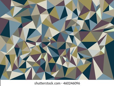 Earthtone Triangle Polygon Background, Vector.