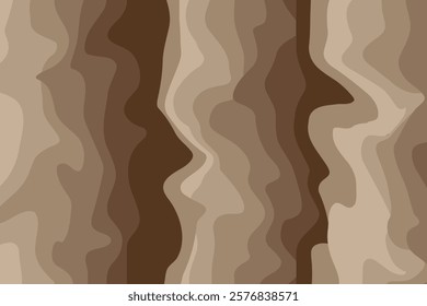 Earth-Toned Abstract Wavy Pattern with Organic Lines and Natural Brown Shades