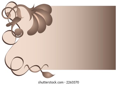 Earth-toned floral framed gradient background. Illustration is in easily editable and scalable vector format.
