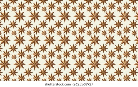 Earth-toned geometric floral pattern with a cozy folk touch. Ideal for textile designs, wallpapers, or heritage themes.	