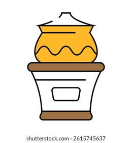 earthware clay crockery line icon vector. earthware clay crockery sign. isolated symbol illustration