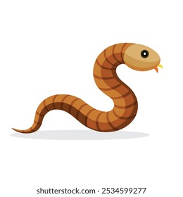 
Earthworm animal isolated flat vector illustration on white background.