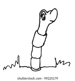 Earthworm cartoon doodle