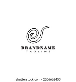 earthworm cartoon logo icon design black modern isolated vector illustration