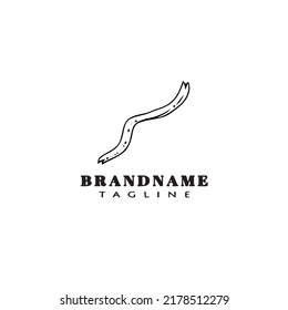 earthworm cartoon logo template icon design black modern isolated vector illustration