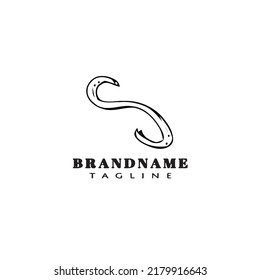 earthworm cartoon logo template icon design black modern isolated vector illustration