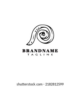 earthworm cartoon logo template icon design black modern isolated vector illustration