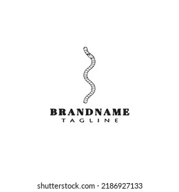 earthworm cartoon logo template icon design black modern isolated vector illustration