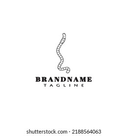 earthworm cartoon logo template icon design black modern isolated vector illustration