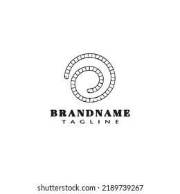 earthworm cartoon logo template icon design black modern isolated vector illustration